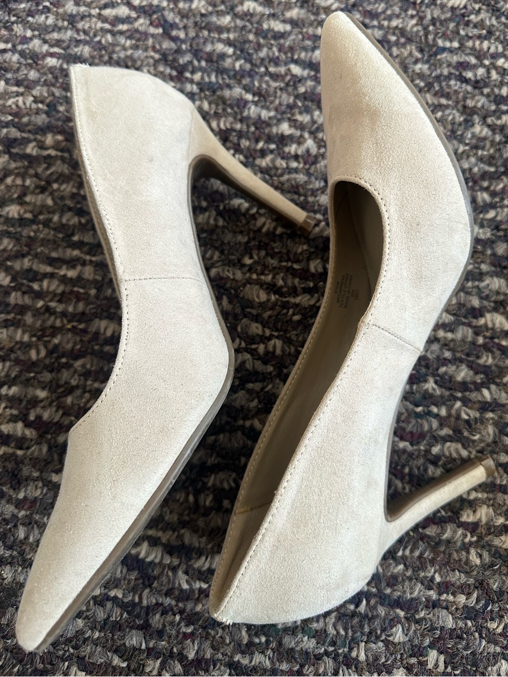Marc Fisher Cream Suede Pointed-Toe Stiletto Pumps